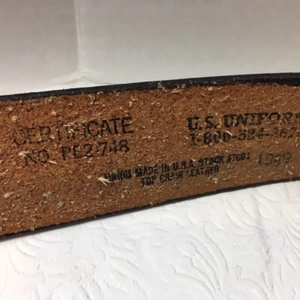 Union Made Top Grain Leather Black Belt US Uniforms Size 50